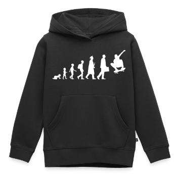 Développement d’un skateur - Sweat Premium à capuche enfant bio - noir - Devant - AI Model Kid Male (0cm)