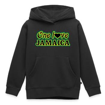 One l♥ve jamaica - Sweat Premium à capuche enfant bio - noir - Devant - AI Model Kid Male (0cm)