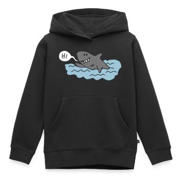 Hai dit Salut - Sweat Premium à capuche enfant bio - noir - Devant - AI Model Kid Male (0cm)