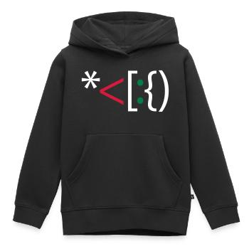 Ordinateur Santa Noël Emoticon Bart Christmas - Sweat Premium à capuche enfant bio - noir - Devant - AI Model Kid Male (0cm)