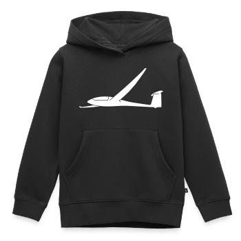 Le Ventus 17,6m. Pilote de planeur planeur - Sweat Premium à capuche enfant bio - noir - Devant - AI Model Kid Male (0cm)