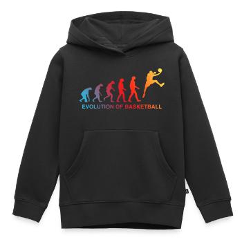 Évolution du dégradé du panier - Sweat Premium à capuche enfant bio - noir - Devant - AI Model Kid Male (0cm)