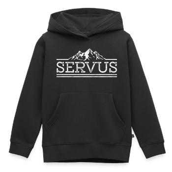 Servus Berge Bayern Österreich - Kinder Premium Organic Hoodie - Schwarz - Vorne - AI Model Kid Male (0cm)