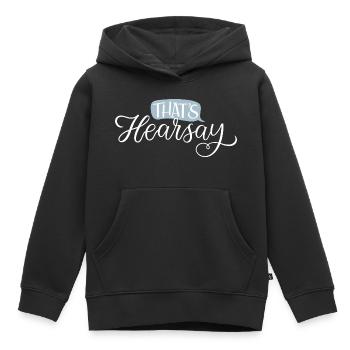 That's Hearsay White Lettering - Kinder Premium Organic Hoodie - Schwarz - Vorne - AI Model Kid Male (0cm)