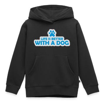 better with a dog - Kids Premium Organic Hoodie - black - Front - AI Model Kid Male (0cm)