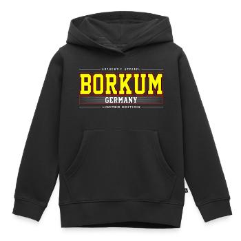 Borkum - Sweat Premium à capuche enfant bio - noir - Devant - AI Model Kid Male (0cm)