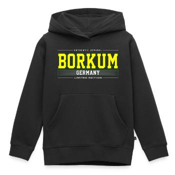 Borkum - Sweat Premium à capuche enfant bio - noir - Devant - AI Model Kid Male (0cm)