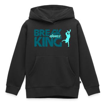 break dance king - Kinder Premium Organic Hoodie - Schwarz - Vorne - AI Model Kid Male (0cm)