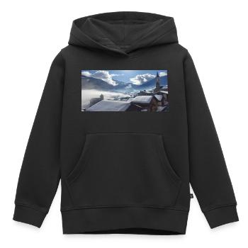 Winter Panorama - Kinder Premium Organic Hoodie - Schwarz - Vorne - AI Model Kid Male (0cm)