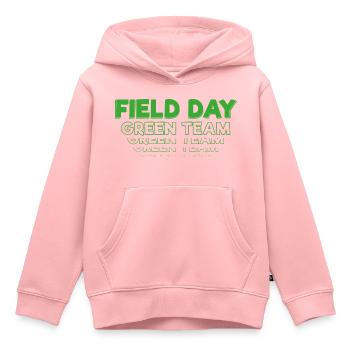 Journée sur le terrain - Équipe verte - Sweat Premium à capuche enfant bio - rose - Devant - AI Model Kid Female (0cm)