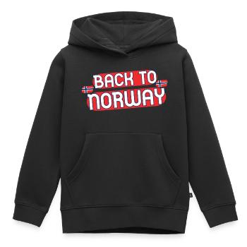 Back to Norway - Kids Premium Organic Hoodie - black - Front - AI Model Kid Male (0cm)