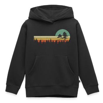 Wald Natur Wildnis Bäume Naturliebhaber - Kinder Premium Organic Hoodie - Schwarz - Vorne - AI Model Kid Male (0cm)