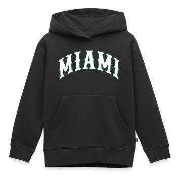 Miami - Sweat Premium à capuche enfant bio - noir - Devant - AI Model Kid Male (0cm)