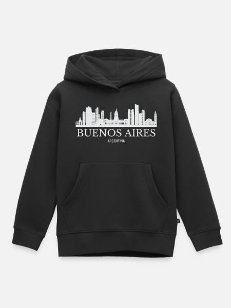 Buenos Aires Skyline, Buenos Aires Argentinien - Kinder Premium Organic Hoodie - Schwarz