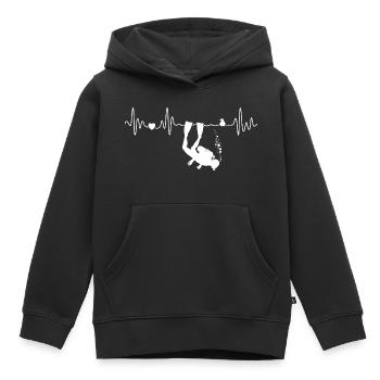 Taucher im Meer Mit Möwe Herzschlag Tauchen - Kinder Premium Organic Hoodie - Schwarz - Vorne - AI Model Kid Male (0cm)