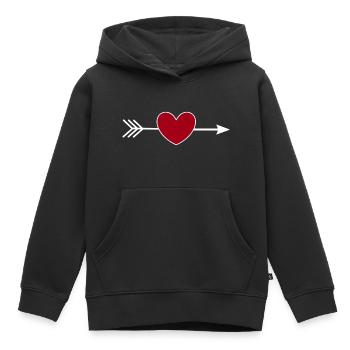 Saint-Valentin, Saint-Valentin, Saint-Valentin - Sweat Premium à capuche enfant bio - noir - Devant - AI Model Kid Male (0cm)
