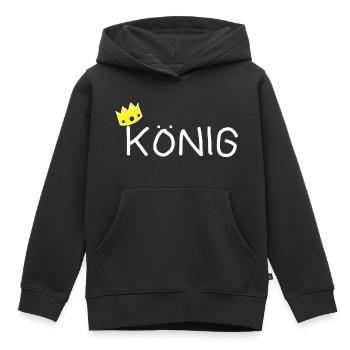 König - Kinder Premium Organic Hoodie - Schwarz - Vorne - AI Model Kid Male (0cm)