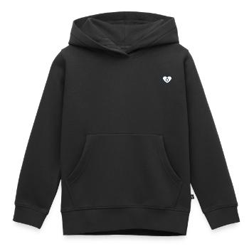 Lettre o cœur sport tendance bleu - idée cadeau - Sweat Premium à capuche enfant bio - noir - Devant - AI Model Kid Male (0cm)