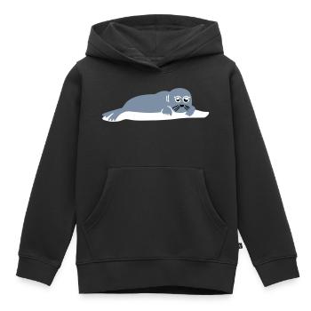 seehund 2 - Kinder Premium Organic Hoodie - Schwarz - Vorne - AI Model Kid Male (0cm)