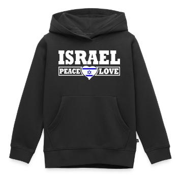 Israel - Sweat Premium à capuche enfant bio - noir - Devant - AI Model Kid Male (0cm)