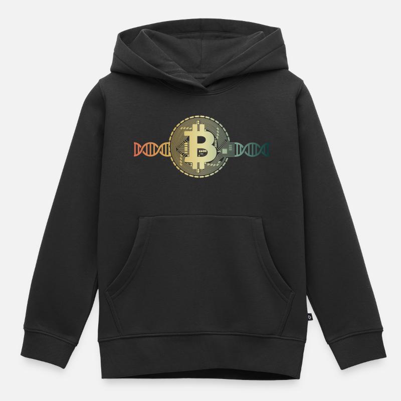 Bitcoin im Blut Kryptowährungs DNA DNS - Kinder Premium Organic Hoodie - Schwarz