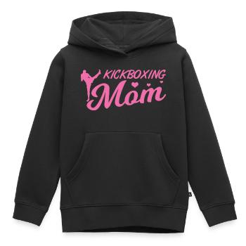 Maman kickboxeuse - Sweat Premium à capuche enfant bio - noir - Devant - AI Model Kid Male (0cm)