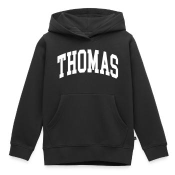 Thomas - Kinder Premium Organic Hoodie - Schwarz - Vorne - AI Model Kid Male (0cm)