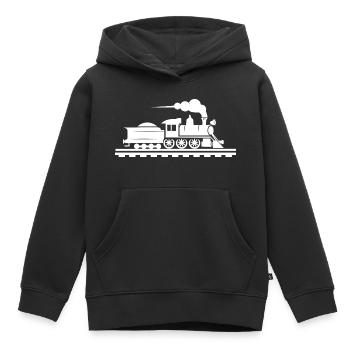 Railway Drawing - Kids Premium Organic Hoodie - black - Front - AI Model Kid Male (0cm)