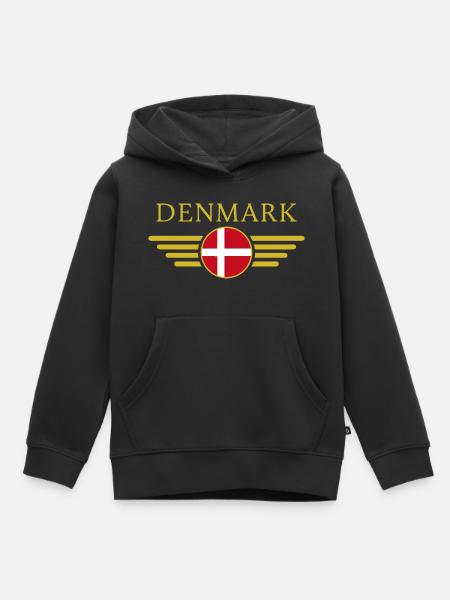Ich liebe Dänemark, Eleganz Stil Design Kleidung - Premium børne hættetrøje økologisk - sort