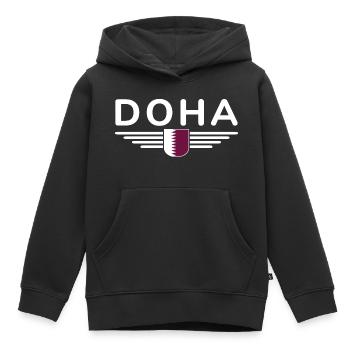 Doha Design – Stilvoll und Einzigartig - Kinder Premium Organic Hoodie - Schwarz - Vorne - AI Model Kid Male (0cm)