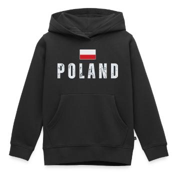 Polish pride, Polish flag - Kids Premium Organic Hoodie - black - Front - AI Model Kid Male (0cm)