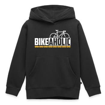 faire du vélo - Sweat Premium à capuche enfant bio - noir - Devant - AI Model Kid Male (0cm)