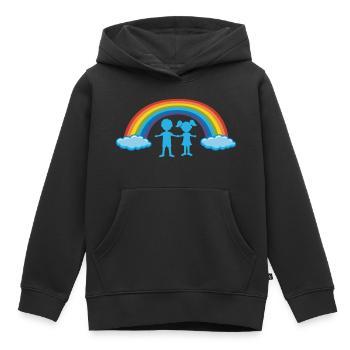Enfants ayant des frères et sœurs de maternelle - Sweat Premium à capuche enfant bio - noir - Devant - AI Model Kid Male (0cm)