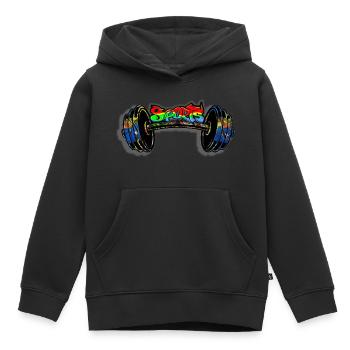 Sports - Kids Premium Organic Hoodie - black - Front - AI Model Kid Male (0cm)