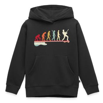 Evolution au guitariste, j’aime les notes et la musique - Sweat Premium à capuche enfant bio - noir - Devant - AI Model Kid Male (0cm)