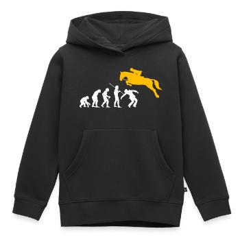 Drôle de cavalier de saut d’obstacles Cavalier Cavalier cavalier Cavalier - Sweat Premium à capuche enfant bio - noir - Devant - AI Model Kid Male (0cm)