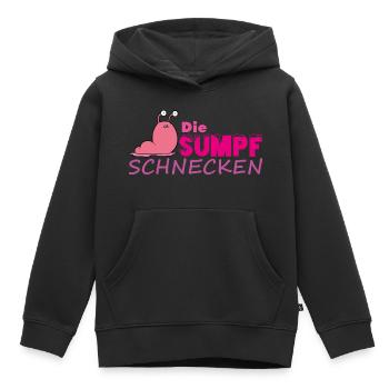 Muddy run shirt mud Lauf Matsch Schnecken obstacle - Kinder Premium Organic Hoodie - Schwarz - Vorne - AI Model Kid Male (0cm)