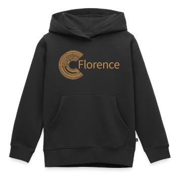 Pour Florence - Sweat Premium à capuche enfant bio - noir - Devant - AI Model Kid Male (0cm)