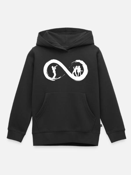 Musik bis ins Unendliche - Kinder Premium Organic Hoodie - Schwarz