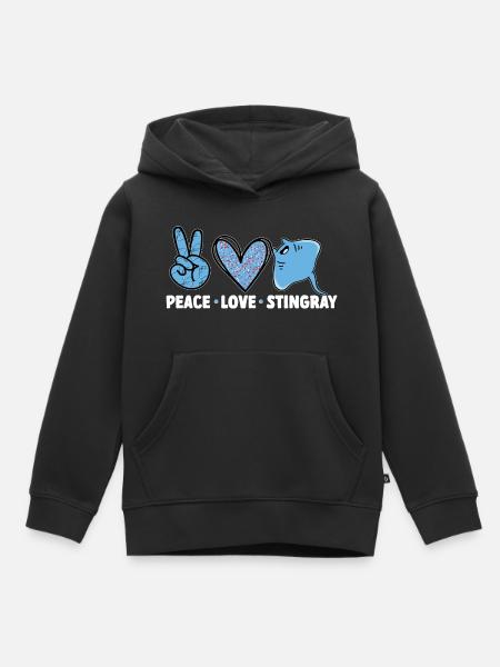 Stachelrochen Mantarochen Ozean Rochen - Kinder Premium Organic Hoodie - Schwarz