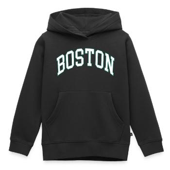 Boston - Sweat Premium à capuche enfant bio - noir - Devant - AI Model Kid Male (0cm)