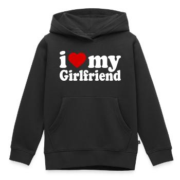 I love my girlfriend - Kinder Premium Organic Hoodie - Schwarz - Vorne - AI Model Kid Male (0cm)