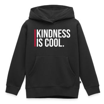 La gentillesse est cool gentillesse gentillesse dicton - Sweat Premium à capuche enfant bio - noir - Devant - AI Model Kid Male (0cm)