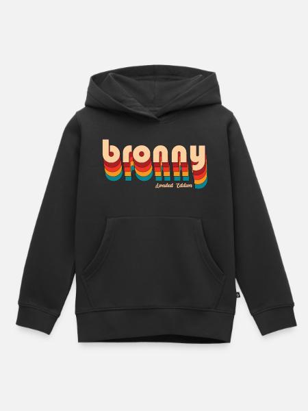 Retro Bronny Name - Kids Premium Organic Hoodie - black