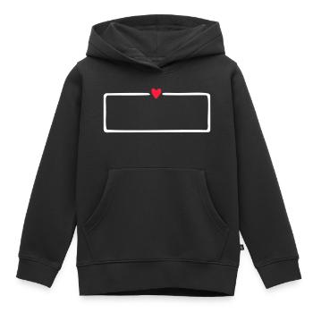 Namenschild mit Herz - Kinder Premium Organic Hoodie - Schwarz - Vorne - AI Model Kid Male (0cm)