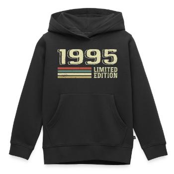 Born in 1995 Birthday 1995 Vintage 1995 - Kids Premium Organic Hoodie - black - Front - AI Model Kid Male (0cm)