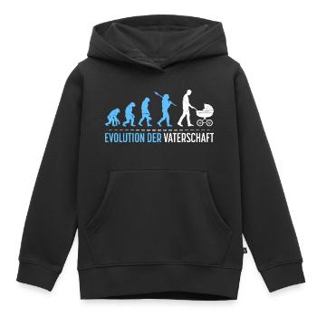 Werdender Vater EVOLUTION DER VATERSCHAFT Lustig - Kinder Premium Organic Hoodie - Schwarz - Vorne - AI Model Kid Male (0cm)