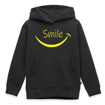 Smile - Kinder Premium Organic Hoodie - Schwarz - Vorne - AI Model Kid Male (0cm)