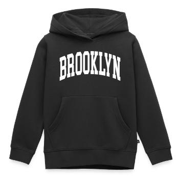 Brooklyn - Sweat Premium à capuche enfant bio - noir - Devant - AI Model Kid Male (0cm)