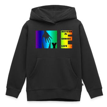 Manifeste de moi: choix, décision, vie - Sweat Premium à capuche enfant bio - noir - Devant - AI Model Kid Male (0cm)